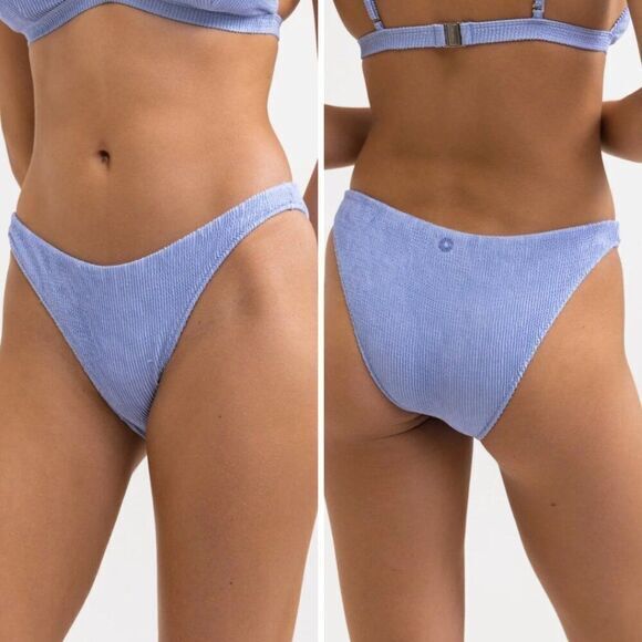 NEW Rhythm Free People Isla Rib Hi Cut Pant in sky blue, size M‎ - Picture 1 of 10